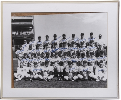 1969 New York Mets World Series Winning Team Signed 20x24 Photo With 31 Signatures Including Seaver, Berra & Ryan (Beckett PreCert)